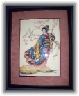 Geisha * Cross-stitch and beading, by hand